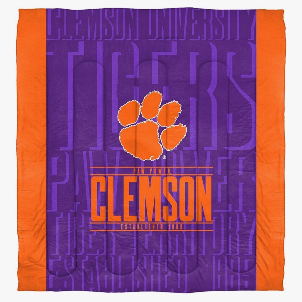 Clemson full size comforter with sham